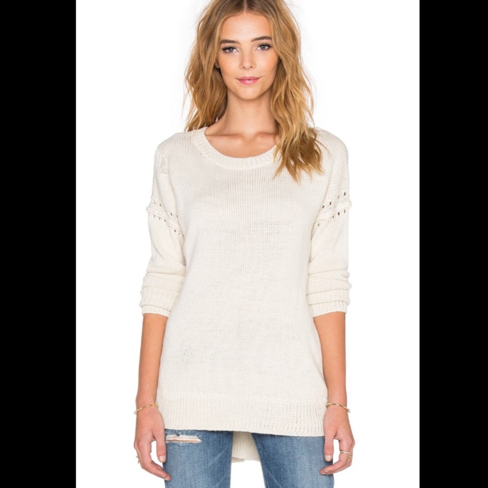 Wildfox Night Sweater Vintage Lace Oversized Alpaca Blend Sweater Size SM